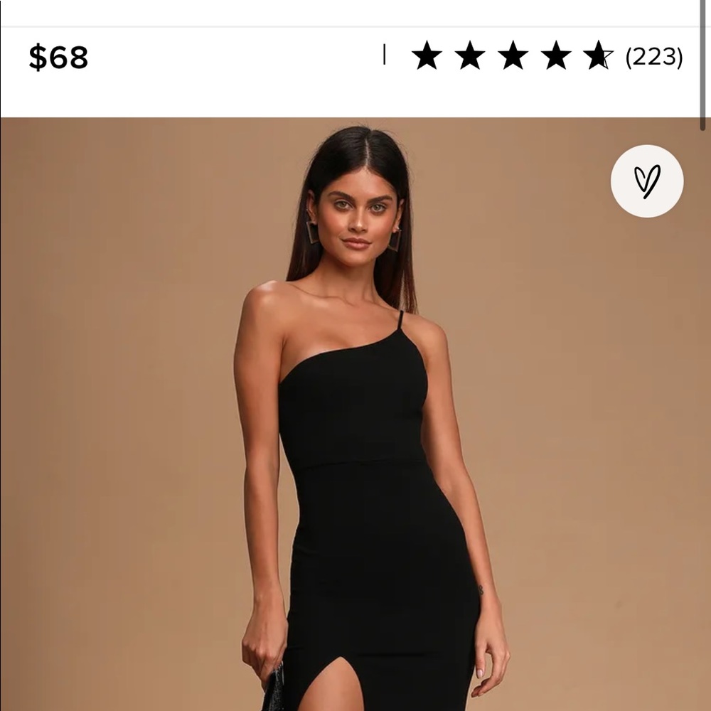 Lulu's Black One-Shoulder Maxi Dress